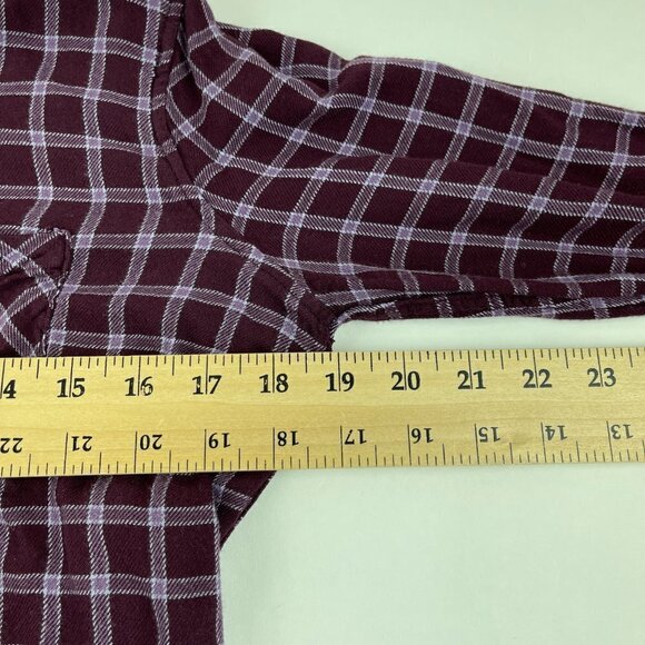 Aeropostale Button Up Shirt Womens Large Red Plaid Long Sleeve Pocket - Picture 8 of 9